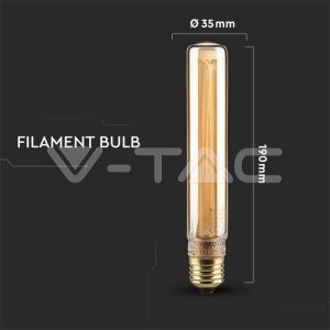 LED крушка 2W E27 1800K филамент VT-2162 V-TAC | Rotozoom