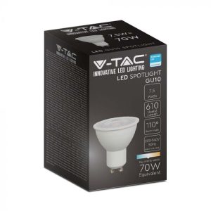 LED луничка 7.5W GU10 4000K Samsung чип VT-292 V-TAC | AVStore