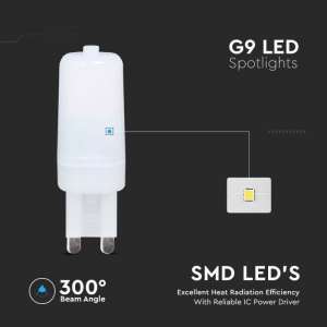 LED крушка 2.2W G9 4000K Samsung чип VT-11033 V-TAC | AVStore