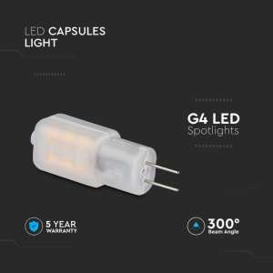 LED крушка 1.1W G4 3000K Samsung чип VT-201 V-TAC | AVStore