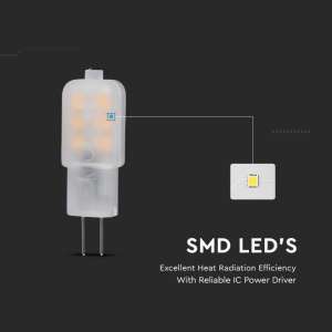 LED крушка 1.1W G4 3000K Samsung чип VT-201 V-TAC | AVStore