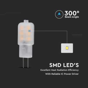 LED крушка 1.1W G4 6500K Samsung чип VT-201 V-TAC | AVStore