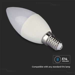 LED крушка SMART 4.8W E14 RGB+WW-CW Wi-Fi управление VT-5114 V-TAC | AVStore