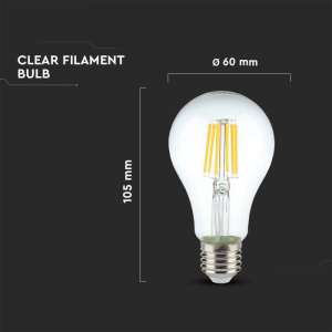 LED крушка 10W A67 4000K филамент VT-1981 V-TAC E27 | AVStore