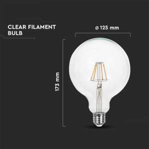 LED крушка 10W G125 6500K филамент VT-1979 V-TAC E27 | AVStore