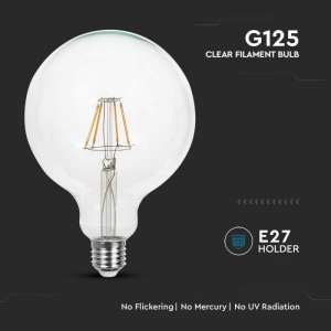 LED крушка 10W G125 6500K филамент VT-1979 V-TAC E27 | AVStore