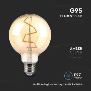 LED крушка 4W G95 2200K филамент VT-2024 V-TAC E27 | AVStore