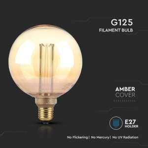 LED крушка 4W G125 1800K Амбър филамент VT-2195 V-TAC E27 | AVStore