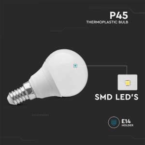LED крушка 6.5W P45 3000K Samsung чип VT-270 V-TAC E14 | AVStore