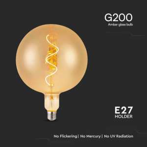 LED крушка 4W G200 2700K Амбър филамент спирала VT-2270 V-TAC E27 | AVStore