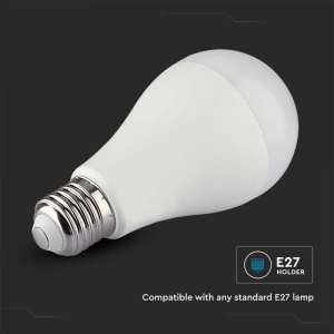LED крушка SMART 14W A65 E27 RGB+2700K-6500K Wi-Fi управление VT-5142 V-TAC | AVStore