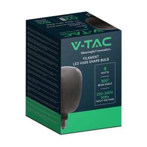 LED крушка 4W 2200K Ваза черен филамент VT-2264 V-TAC E27 | Rotozoom