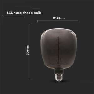 LED крушка 4W 2200K Ваза черен филамент VT-2264 V-TAC E27 | Rotozoom