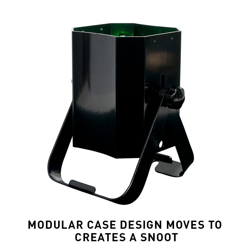 mod-hex-100-snoot-37670 ADJ MOD QW100 RGBW 7x15W LED пар с мощност 105W прожектор с метален корпус | Rotozoom