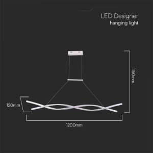 LED пендел висящ 30W 4000K V-TAC VT-7822 бял | Rotozoom
