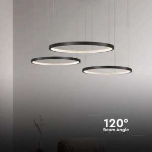 LED пендел акрилен кристал 57W 4000K V-TAC VT-7824 черен | Rotozoom