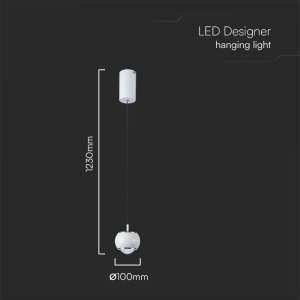 LED пендел висящ Ø100mm 9W 3000K V-TAC VT-7830 бял | Rotozoom