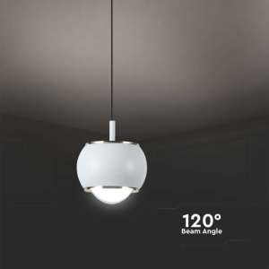 LED пендел висящ Ø100mm 9W 3000K V-TAC VT-7830 бял | Rotozoom