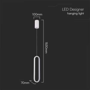 LED пендел висящ 13W 3000K V-TAC VT-7829 бял | Rotozoom