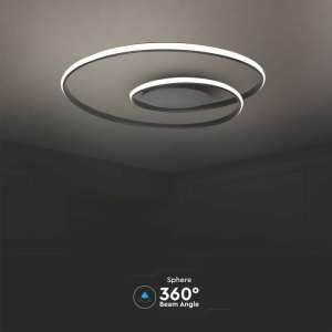 LED плафон кръгъл 48W 3000K VT-7911 V-TAC черен | AVStore