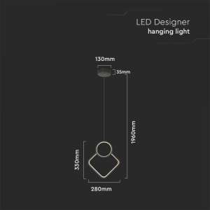 LED пендел висящ 12W 4000K V-TAC VT-7917 черен | Rotozoom