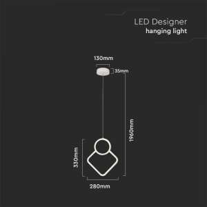 LED пендел висящ 12W 3000K V-TAC VT-7917 бял | Rotozoom