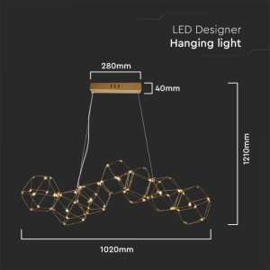 LED пендел златист 28W 3000K V-TAC VT-7918 | Rotozoom