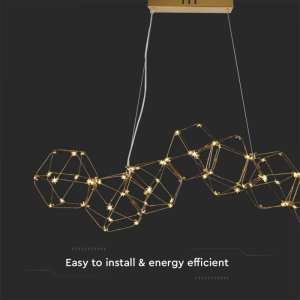 LED пендел златист 28W 3000K V-TAC VT-7918 | Rotozoom