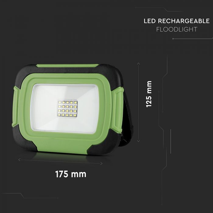 20039-d LED прожектор 20W 4000K вградена батерия VT-20-R V-TAC черен/зелен | AVStore