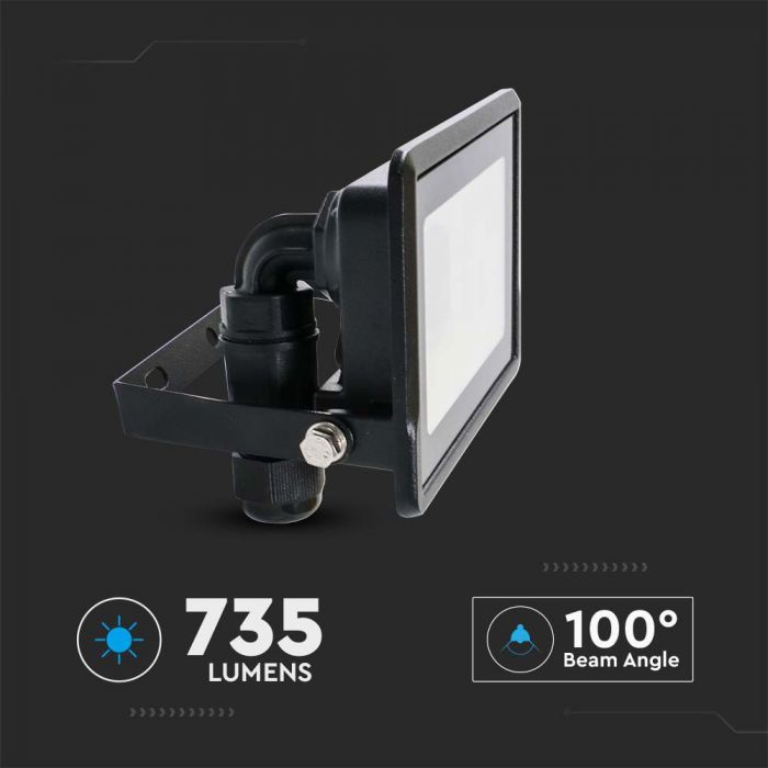 20304-i7_2 LED прожектор 10W 6500K Samsung чип VT-118 V-TAC черен | AVStore