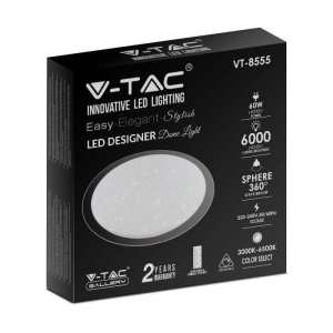 LED плафон кръгъл/блестящ 60/30W 3в1 с дистанционно управление VT-8555 V-TAC бял | Rotozoom
