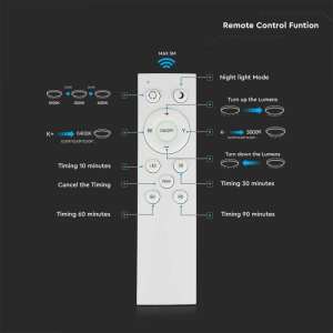 LED плафон кръгъл/блестящ 60/30W 3в1 с дистанционно управление VT-8555 V-TAC бял | Rotozoom