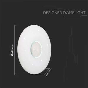 LED плафон кръгъл/блестящ 60/30W 3в1 с дистанционно управление VT-8556 V-TAC бял | Rotozoom