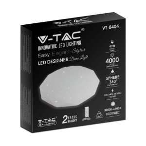 LED плафон кръгъл/диамант 40/20W 3в1 с дистанционно управление VT-8404 V-TAC бял | Rotozoom