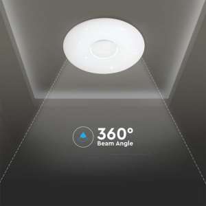 LED плафон кръгъл/блестящ 40/20W 3в1 с дистанционно управление VT-8405 V-TAC бял | Rotozoom