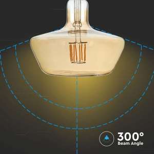 LED крушка 8W T180 1800K Амбър филамент VT-2308 V-TAC E27 | AVStore