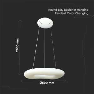 LED пендел Ø600mm 36W 3IN1 V-TAC VT-7605 бял | Rotozoom