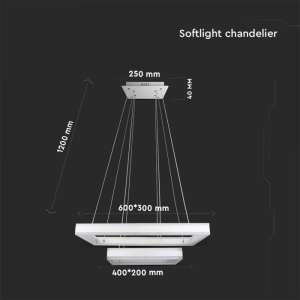 LED пендел висящ 113W 3000K V-TAC VT-101-2D бял | Rotozoom
