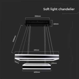 LED пендел висящ 113W 3000K V-TAC VT-101-2D черен | Rotozoom