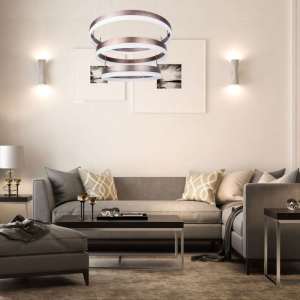 LED пендел 3 ринга 86W 3000K V-TAC VT-82-3D кафяв | Rotozoom