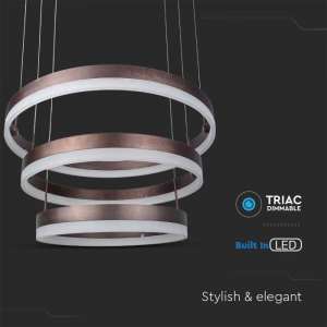 LED пендел 3 ринга 86W 3000K V-TAC VT-82-3D кафяв | Rotozoom