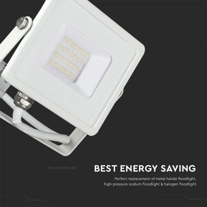 21442-i3 LED прожектор 20W 3000K Samsung чип VT-20 V-TAC бял | AVStore