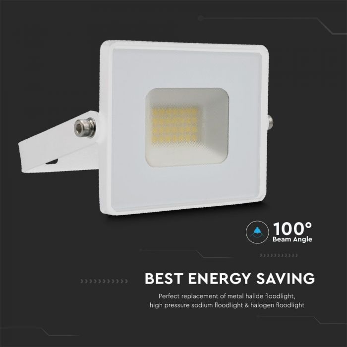 215951-i3 LED прожектор 20W 6500K SMD чип VT-4021 V-TAC бял | AVStore
