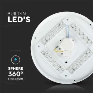 LED плафон кръгъл/блестящ 12W 3в1 VT-8412 V-TAC бял | Rotozoom