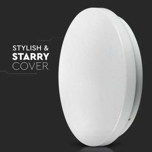 LED плафон кръгъл/блестящ 24W 3в1 VT-8424 V-TAC бял | AVStore