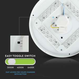 LED плафон кръгъл/матов 24W 3в1 VT-8424 V-TAC бял | Rotozoom