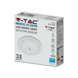 LED плафон кръгъл 12W 4000K със сензор за движение VT-13 V-TAC бял | Rotozoom