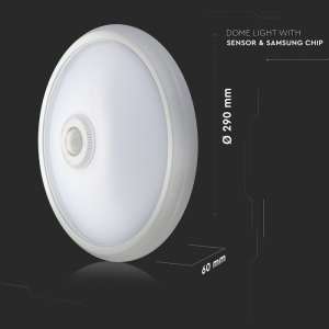 LED плафон кръгъл 12W 4000K със сензор за движение VT-13 V-TAC бял | Rotozoom