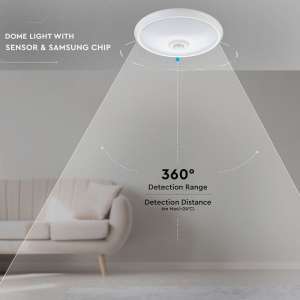 LED плафон кръгъл 12W 4000K със сензор за движение VT-13 V-TAC бял | Rotozoom
