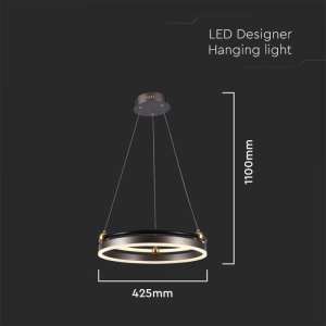 LED пендел висящ 20W 3000K V-TAC VT-7580 кафяв | Rotozoom